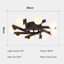 Nordic style wooden and milky glass ceiling light for interior decoration