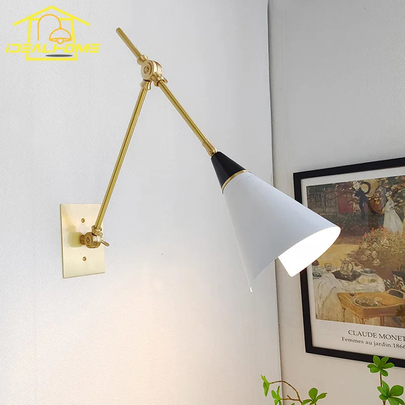 Medieval luxury wall light with elegant swing arm design