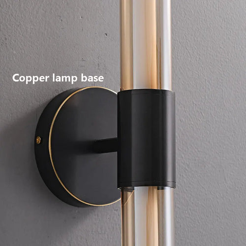 applique murale rétro led en verre de cuivre pour hôtel - vue 7 sur 6