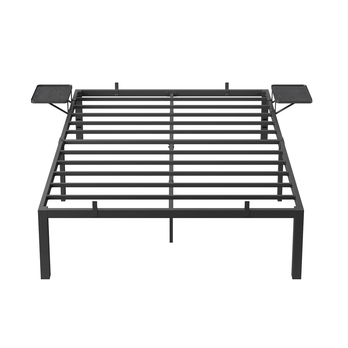 VASAGLE Double Bed Frame, Metal Bed Frame, with Bedside Shelves, Guest Bed Frame, for 140 x 200 cm Mattresses, Easy Assembly - vue 6 sur 7
