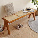solid rattan bench lounge chair and versatile retro ottoman