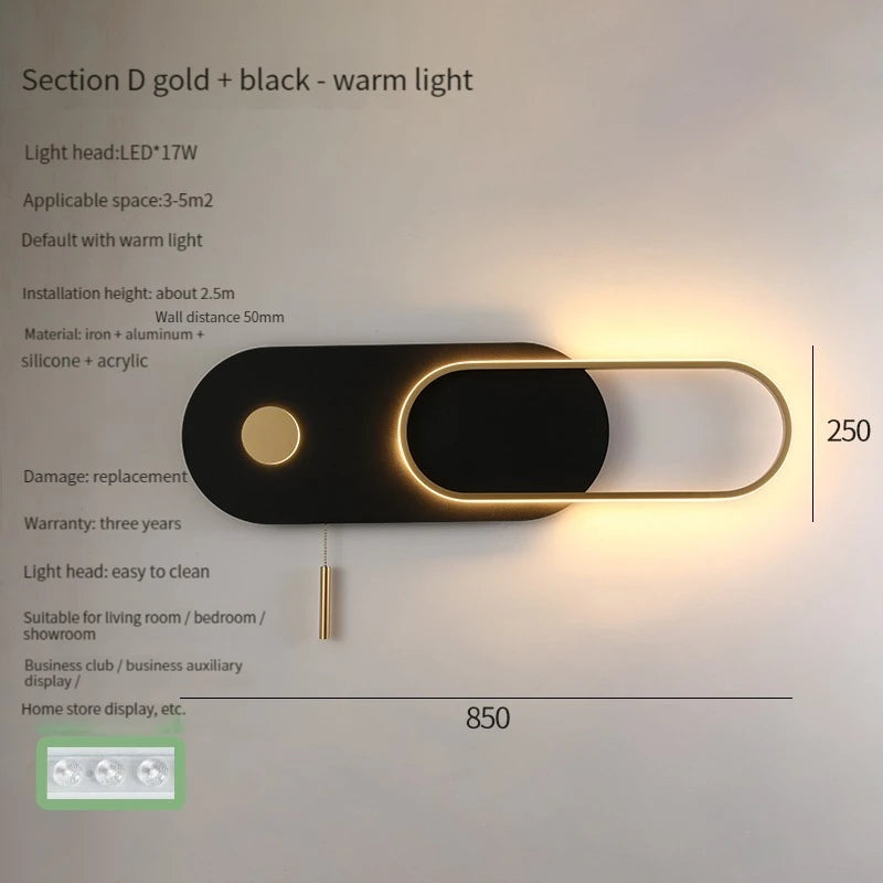 Modern LED wall light for hotel and home lighting - vue 8 sur 12