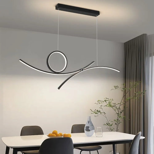 Modern LED ceiling light with wave design for stylish interiors 2024 - vue 6 sur 8