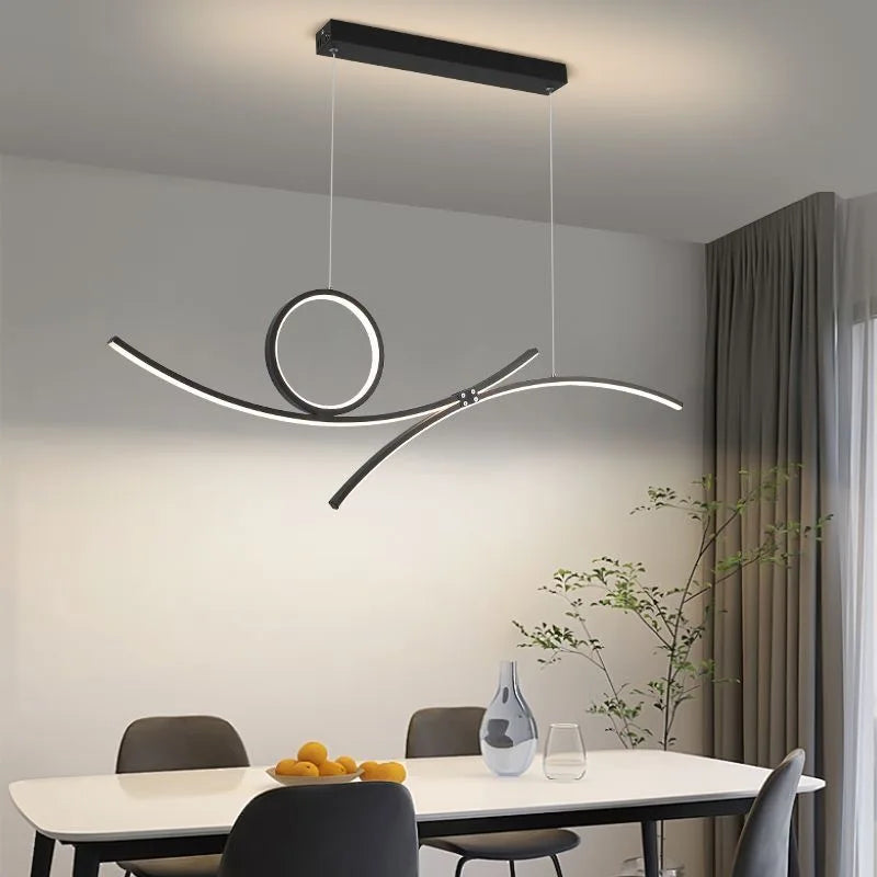 Modern LED ceiling light with wave design for stylish interiors 2024 - vue 5 sur 8