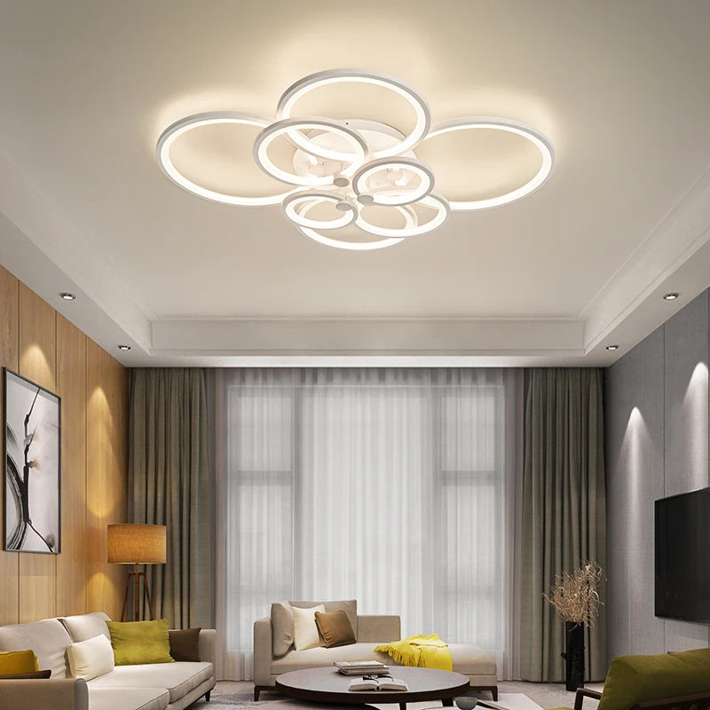 Hot Modern LED Chandelier For Home Indoor Lighting, Modern Chandelier Ceiling For Bedroom, Living Room Decoration, Lighting - vue 4 sur 14