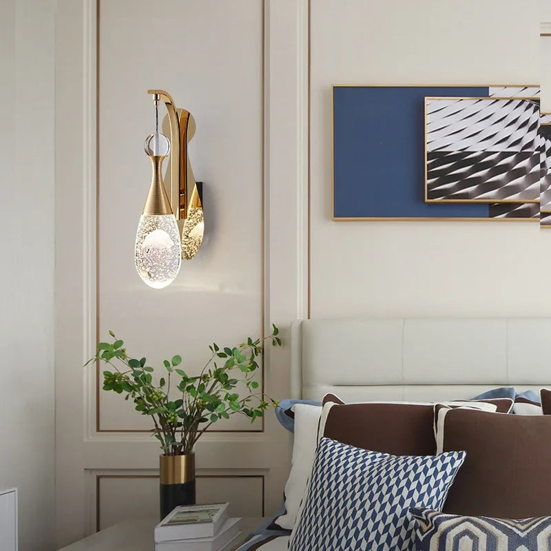 Modern crystal wall light for Nordic interior decor