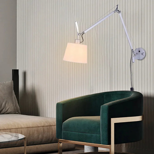 Nordic industrial foldable wall light with long swing arm - vue 3 sur 11