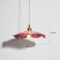 Nordic glass and brass LED pendant light flower shape