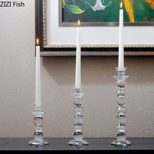 Crystal glass candle holder accessories for candlelit dinners