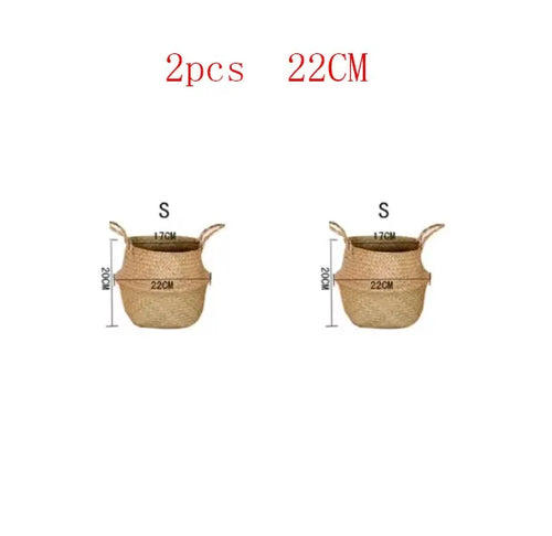 hanging wicker basket for flowers or storage - vue 13 sur 16