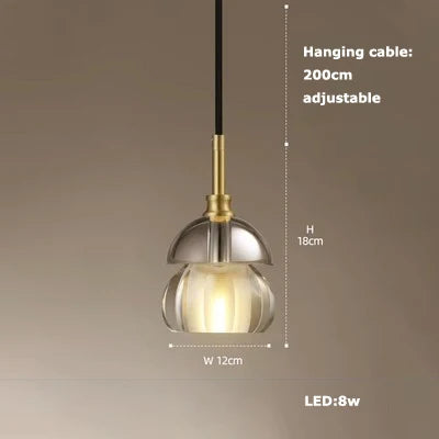 Art deco crystal glass pendant light with LED lighting - vue 23 sur 25