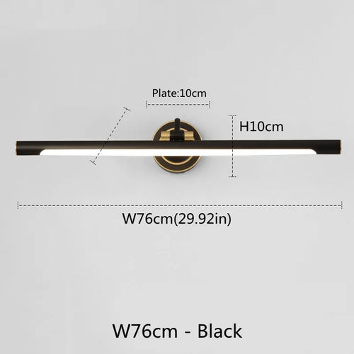 American LED bathroom wall light black bronze vanity lamp modern indoor lighting - vue 11 sur 11