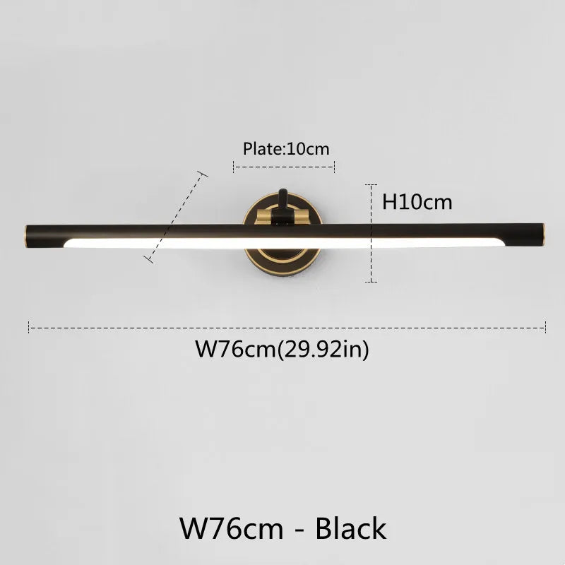American LED bathroom wall light black bronze vanity lamp modern indoor lighting - vue 10 sur 11