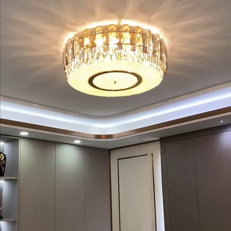 Dimmable crystal glass LED ceiling light modern decor