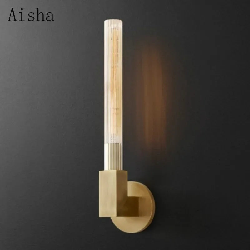 Modern retro clear glass wall light