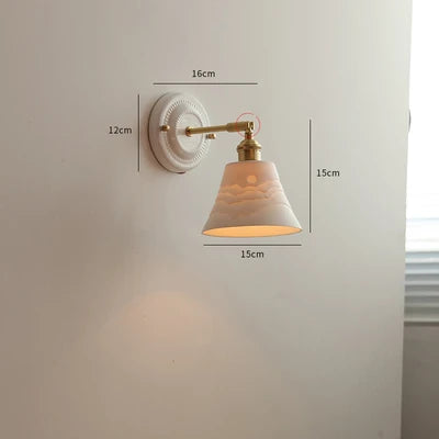 Nordic Japanese white and copper LED wall light - vue 11 sur 23