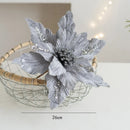 Artificial Christmas flower in glitter velvet festive decoration for home