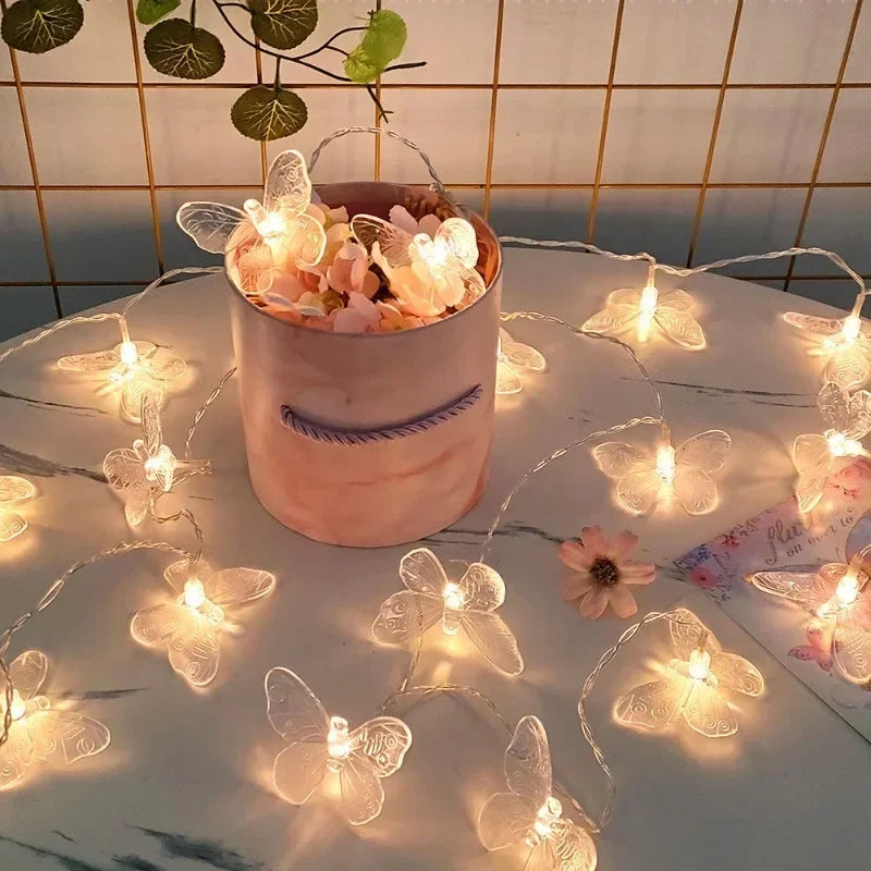 LED butterfly string lights for parties and indoor decorations - vue 3 sur 9