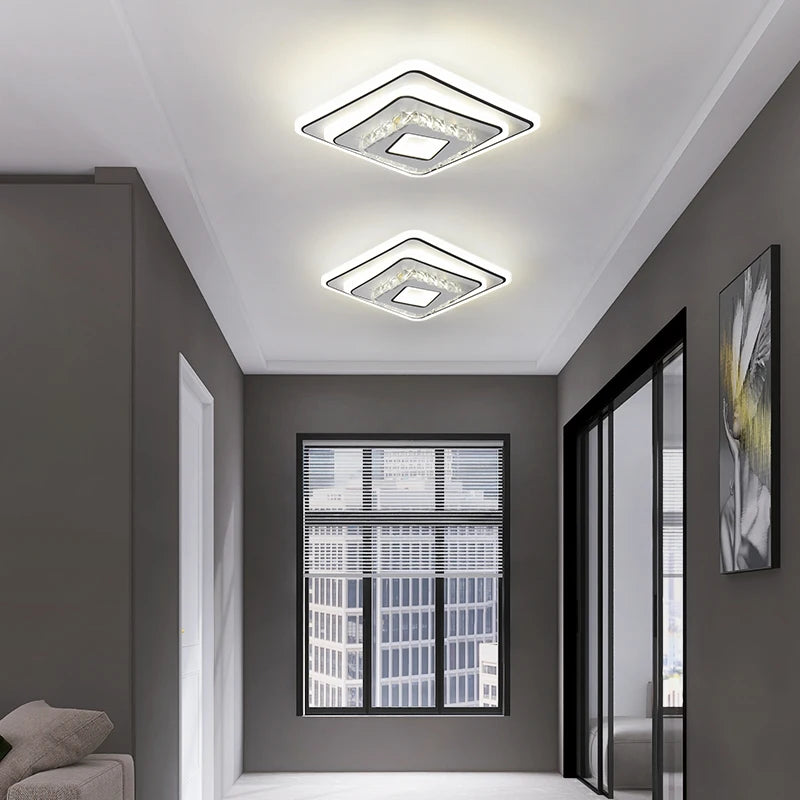 Modern minimalist crystal LED ceiling light