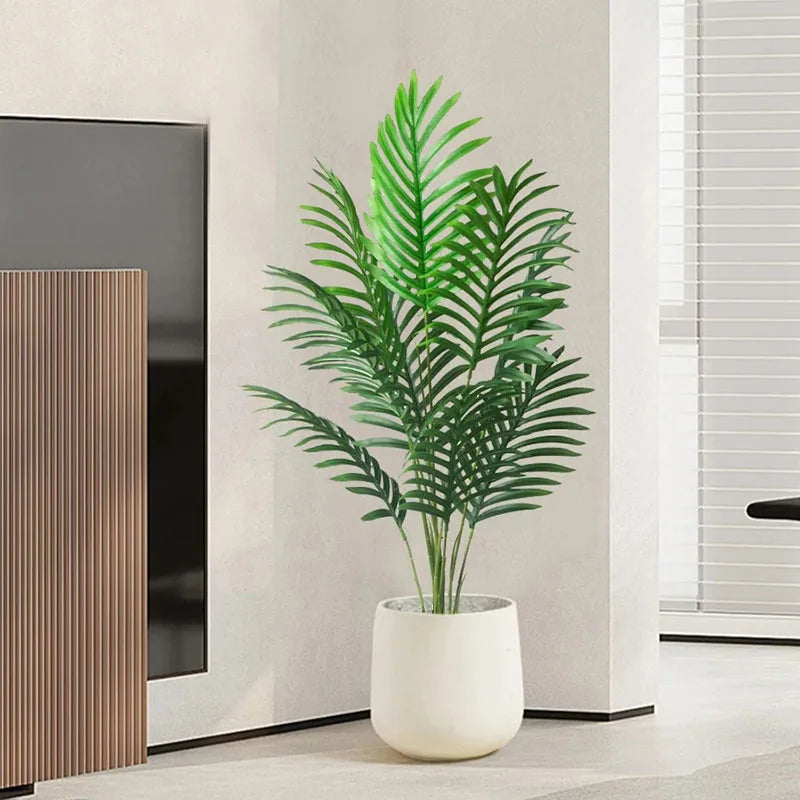 Tropical artificial plants palm tree and monstera for indoor and outdoor decor - vue 3 sur 8