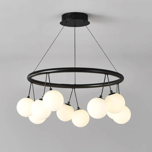 Modern glass LED chandelier for interior decoration - vue 2 sur 9