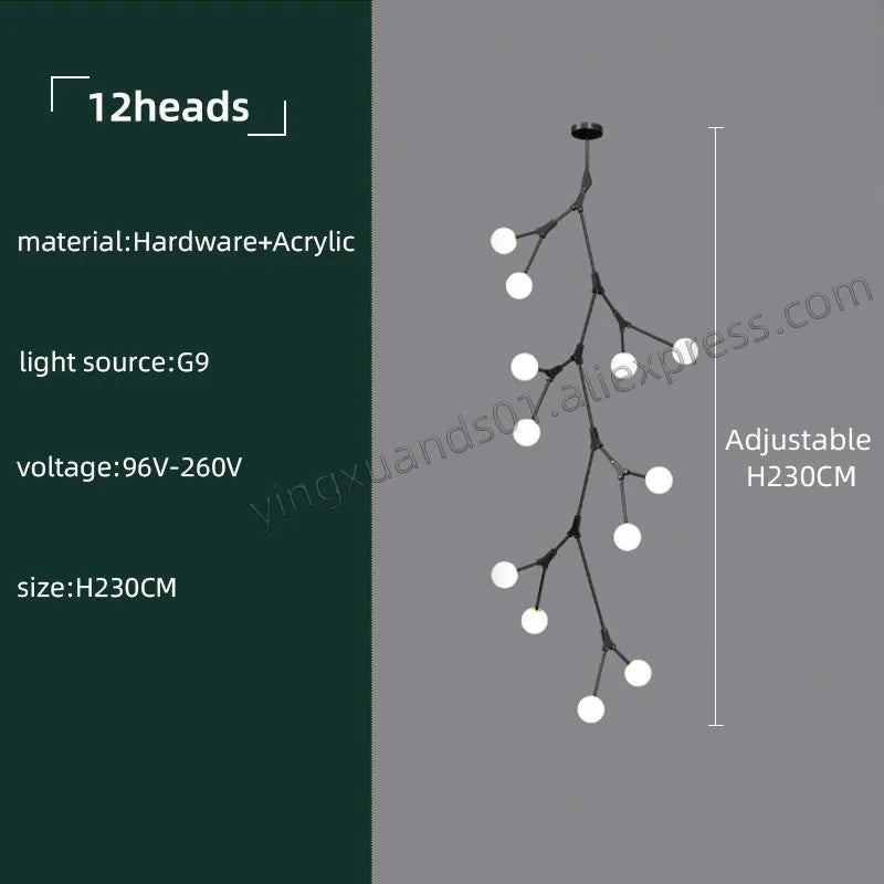 Modern glass chandelier for elegant nordic interiors