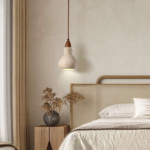 lustre suspendu vintage en pierre naturelle avec led - vue 5 sur 6