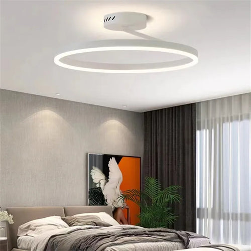 Nordic ring LED ceiling light minimalist modern indoor lighting - vue 5 sur 8