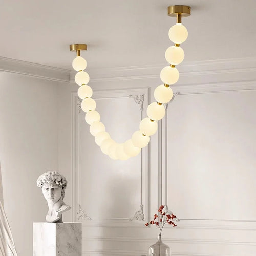 Nordic design LED bead chandelier for home decoration - vue 7 sur 9