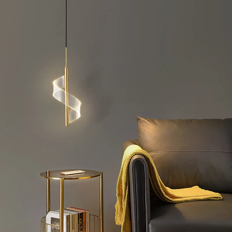 Modern wavy glass geometric chandelier for interior decor - vue 4 sur 14