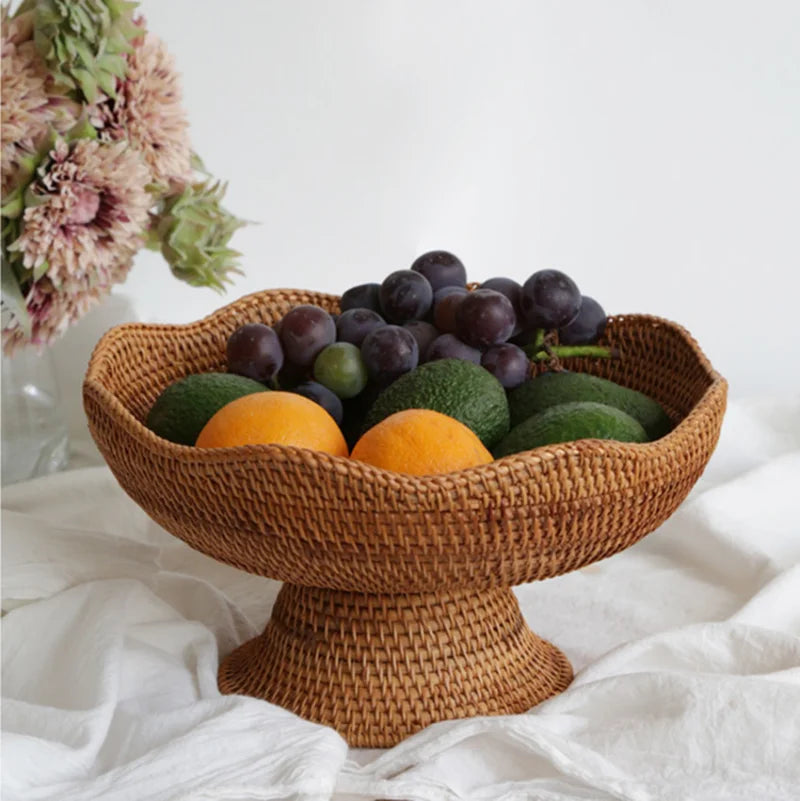 rattan baskets for fruit and decorative storage
