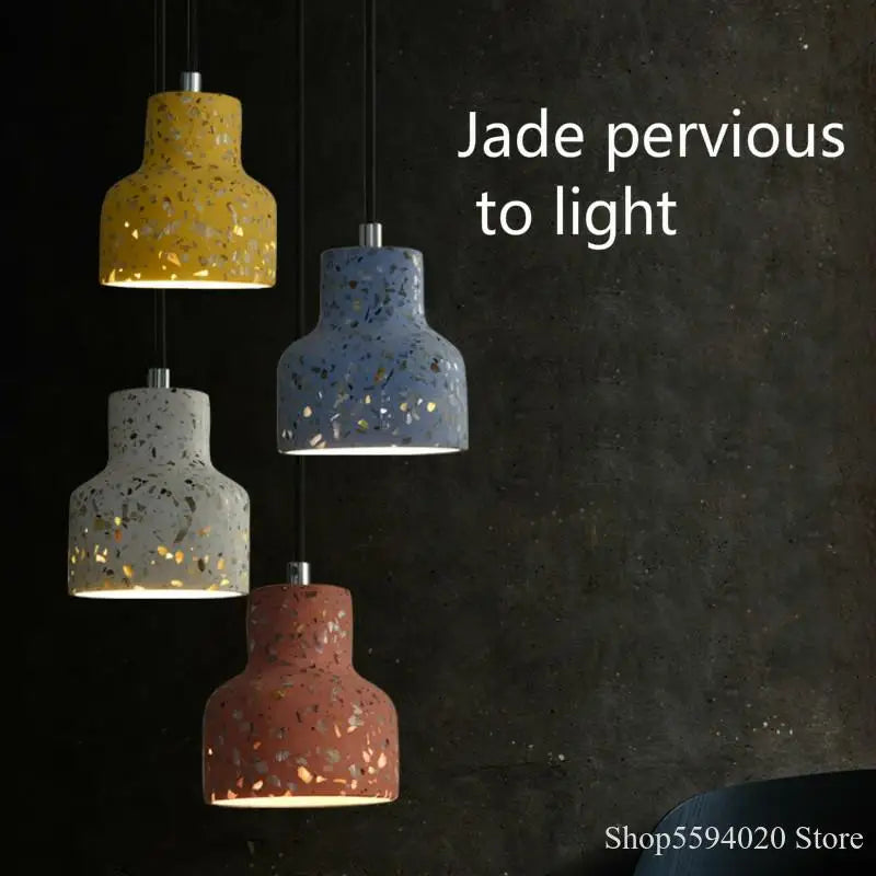 Creative nordic semi-transparent cement pendant light