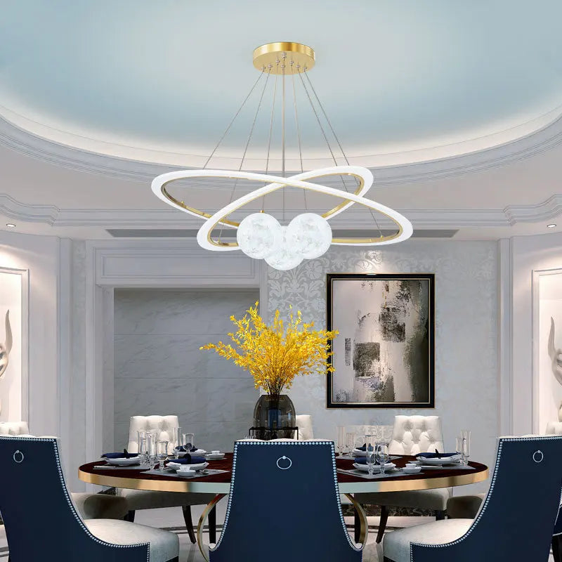 Nordic design glass chandelier creative decorative indoor lighting - vue 4 sur 11