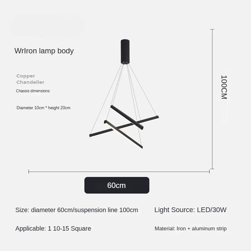 Modern Design Simple LED Ceiling Light, Penthouse Lobby Duplex Corridor Hotel Lobby Living Room Ceiling Decoration Chandelier - vue 8 sur 9
