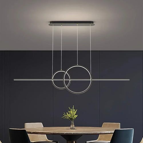 Modern minimalist LED chandelier for home decor - vue 3 sur 6