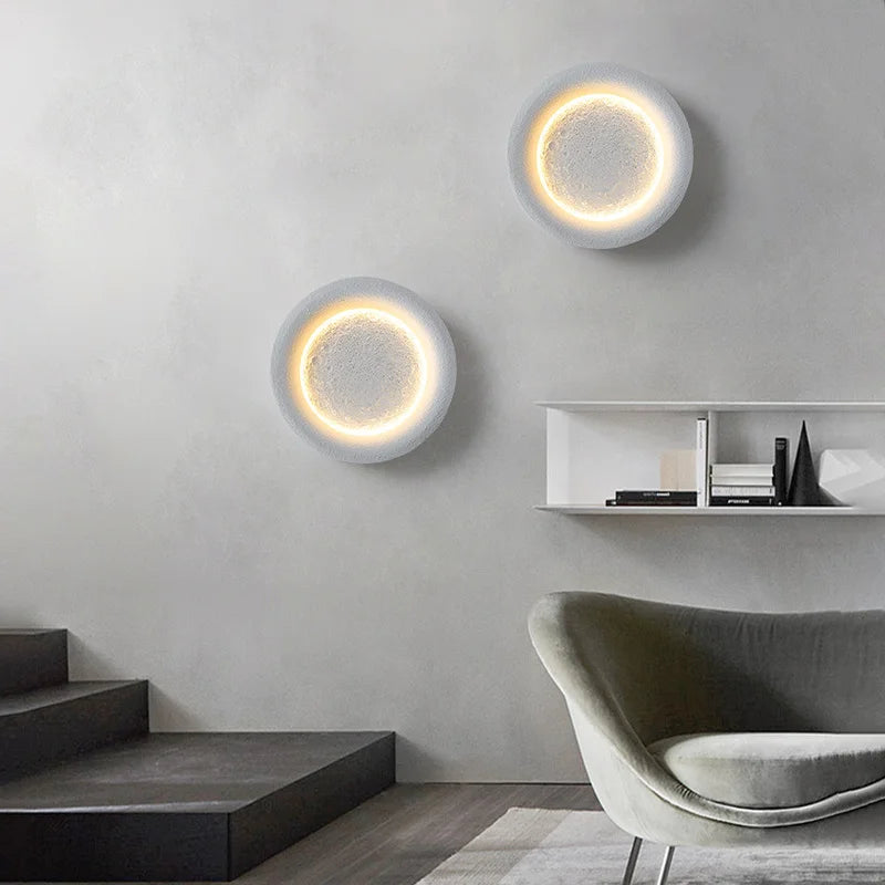 Creative starry full moon gypsum wall light with LED