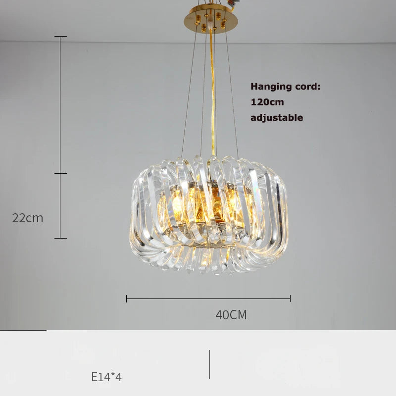 Artistic round dimmable crystal ceiling light - vue 16 sur 16