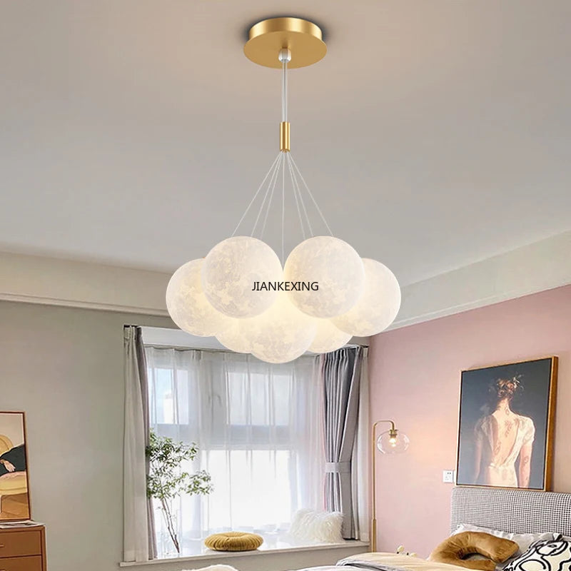 Modern LED bubble ball chandelier pendant light decor - vue 4 sur 24