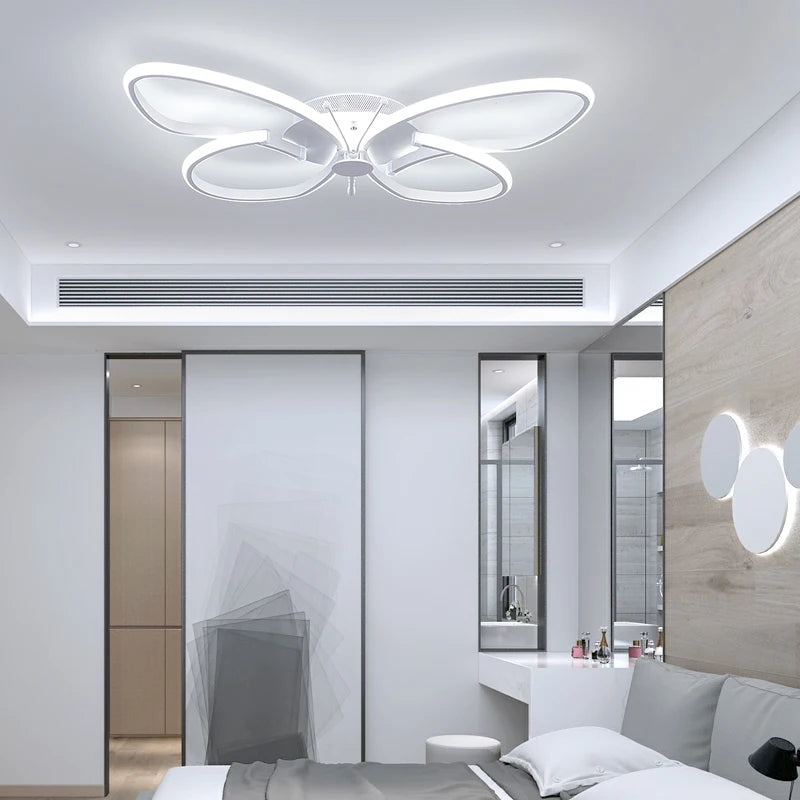 Modern LED butterfly ceiling light with dimmer, decorative