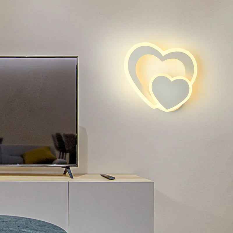 applique murale led design coeur nordique moderne - vue 4 sur 8