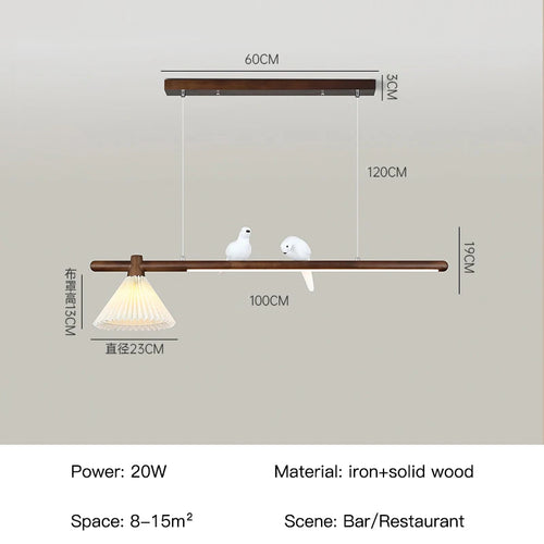 modern wooden chandelier creative pendant light for home decor - vue 9 sur 10