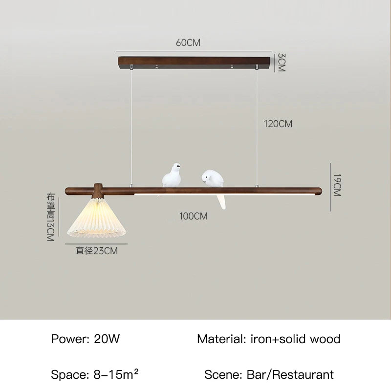 modern wooden chandelier creative pendant light for home decor - vue 8 sur 10