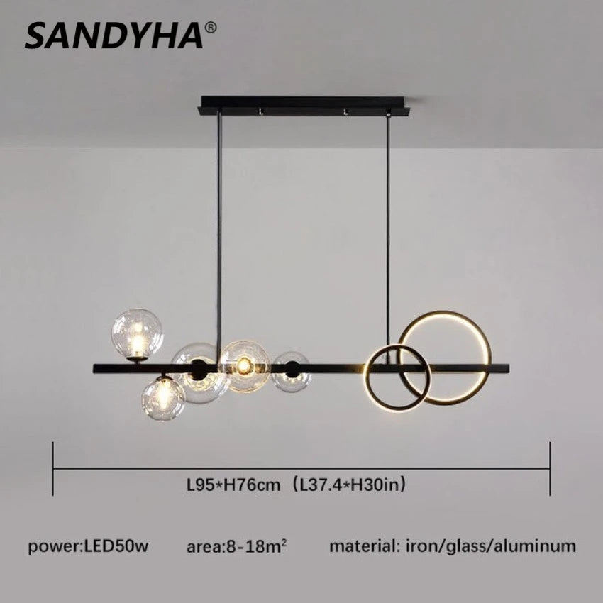 Modern glass designer chandelier for interiors