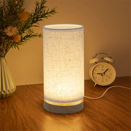solid wood table lamp with a warm and simple style - vue 5 sur 5