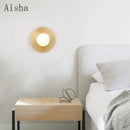 Elegant copper and glass designer wall light