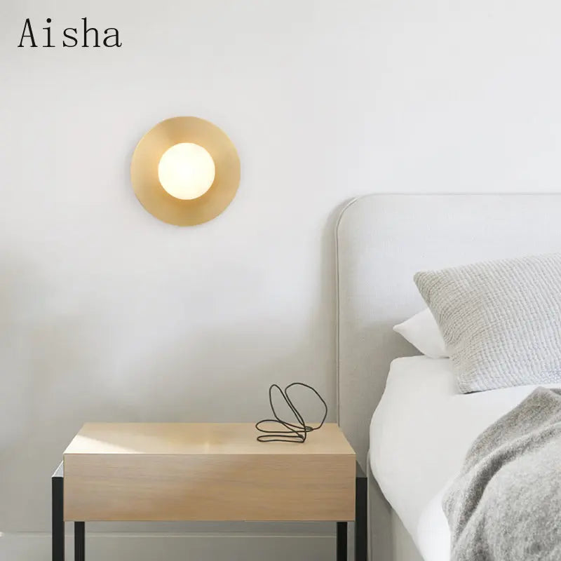 Elegant copper and glass designer wall light