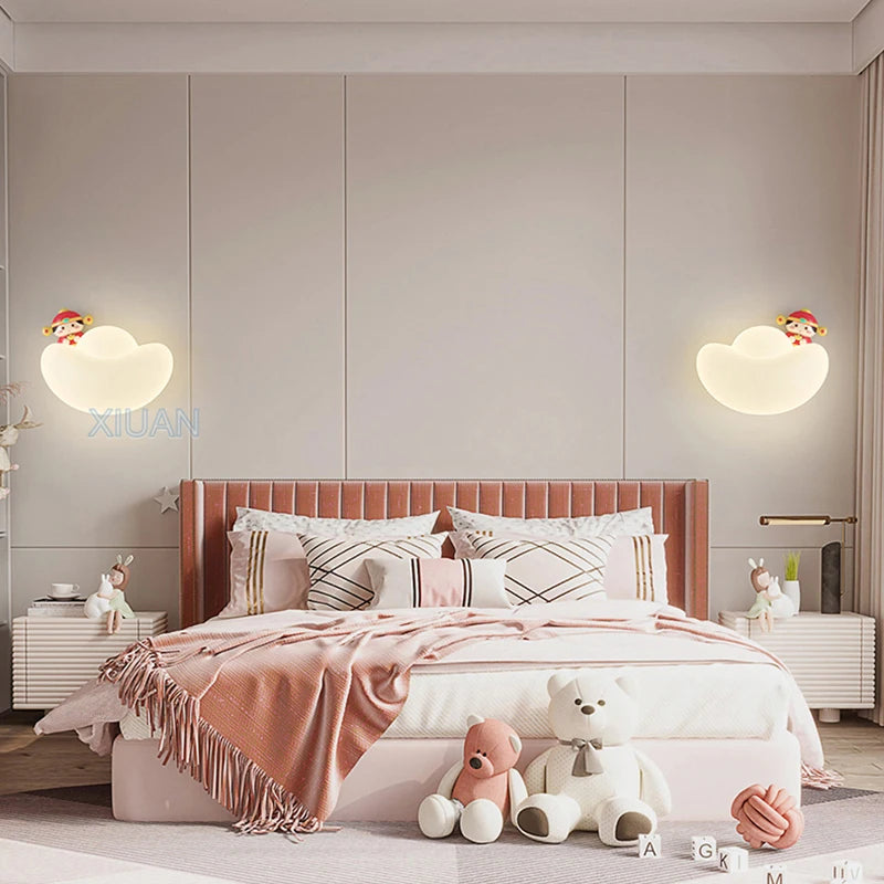 Creative gold ingot wall light with eye protection lion cat rabbit