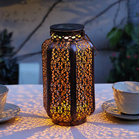 Retro solar iron lamp for outdoor decoration