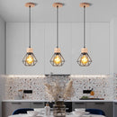 Vintage industrial wood pendant light with LED