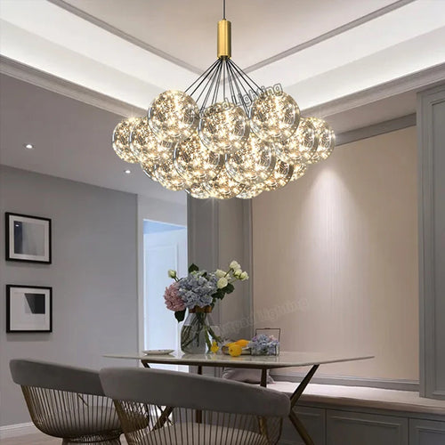 Modern adjustable clear glass LED pendant light - vue 5 sur 11